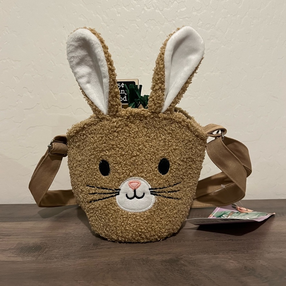 Girls Terry Fabric Easter Bunny Sling Crossbody Easter Basket -Target Spritz